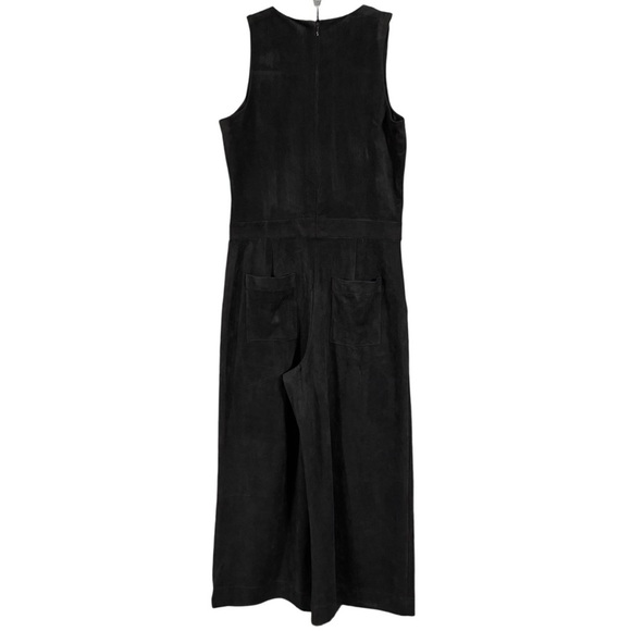 Banana Republic Faux Suede Jumpsuit | Black Wide Leg Size 4 - Picture 2 of 7